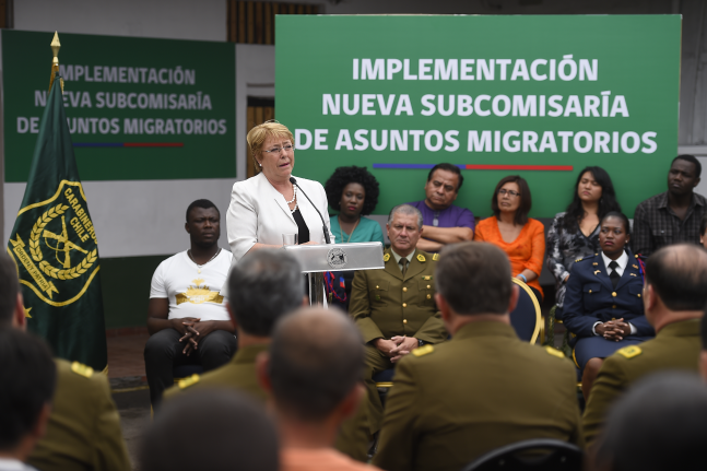 Presidenta encabeza la puesta en marcha de la Nueva Subcomisaría de Asuntos Migratorios de Carabineros de Chile